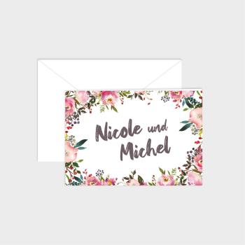 Einladung "Pink Bunch" DIN B6 Klappkarte